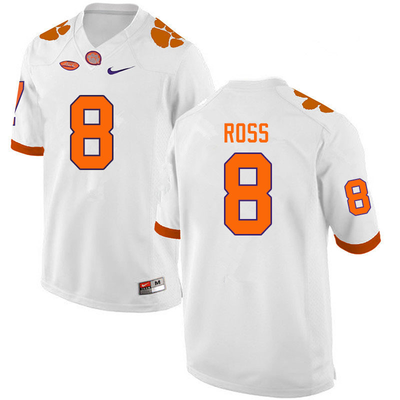 Men #8 Justyn Ross Clemson Tigers College Football Jerseys Sale-White - Click Image to Close
